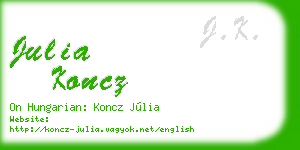 julia koncz business card
